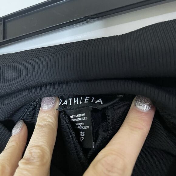 ATHLETA black pull on knit tapered jogger pants size US XS - Picture 3 of 6